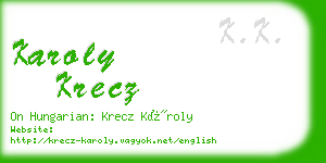 karoly krecz business card